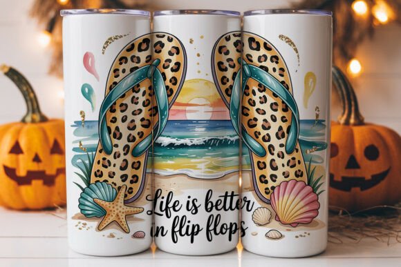 Beach Life Flip-Flops Tumbler Wraps: A Graphics Review