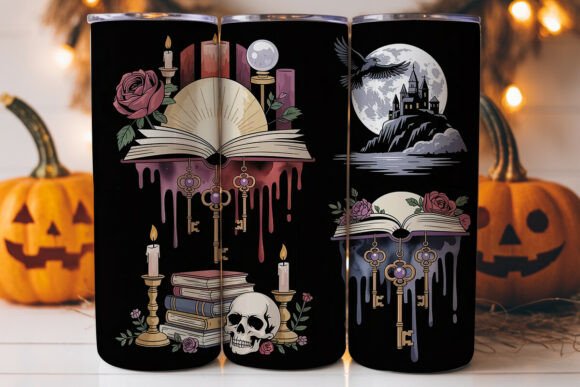 Dark Academia Bookish 20oz Tumbler Wrap Graphics