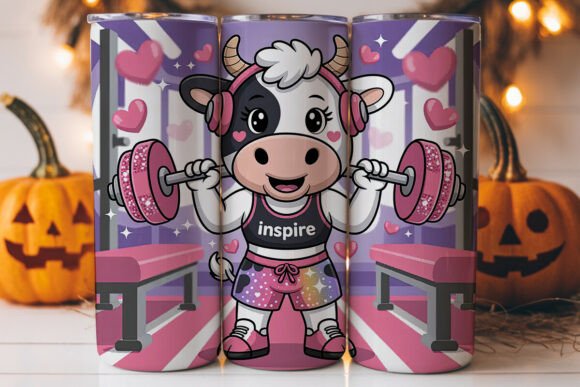 Fitness Cow 20oz Tumbler Wrap: A Versatile Graphic Design Asset