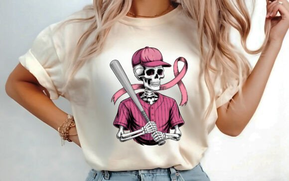 Funny Baseball Breast Cancer Awareness Graphics for T-Shirts
