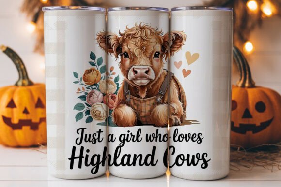 Highland Cow and Roses Tumbler Wrap Design
