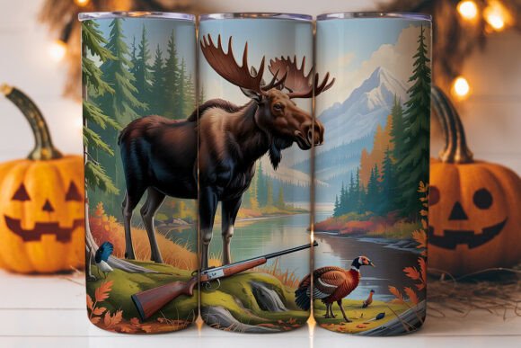 Hunting Scene 20oz Tumbler Wrap: A Graphics Asset for Tumbler Wraps