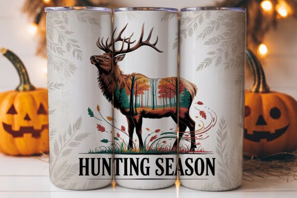 Hunting Season Elk 20oz Tumbler Wrap: A Versatile Graphic Design Asset