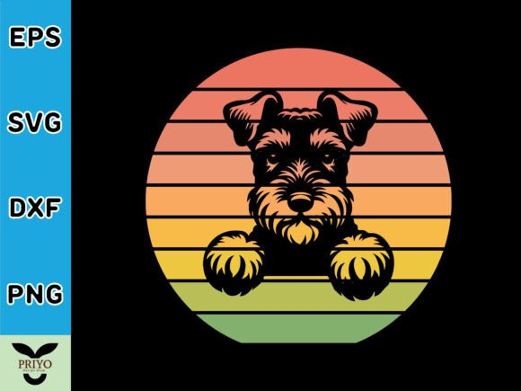 Lakeland Terrier Dog Peeking Sunset: A Versatile T-Shirt Design
