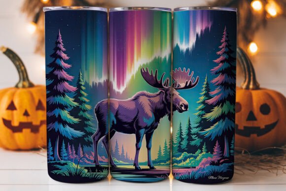 Magical Moose Aurora 20oz Tumbler Wrap: A Unique Graphic Asset