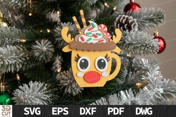 Reindeer Mug Ornament SVG Rudolph: A Winter Amp Laser Cutting Gem