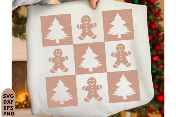 Retro Checkered Gingerbread Man PNG for T-Shirt Designs and Graphics