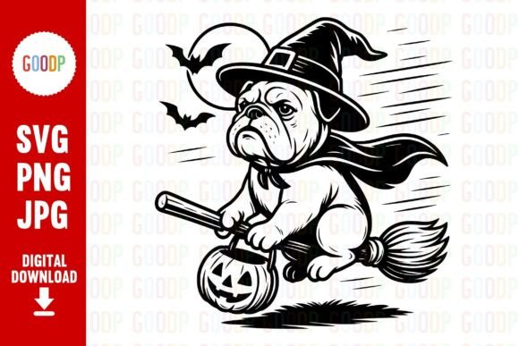 Review: Bulldog Witch on Broom PNG for Embroidery