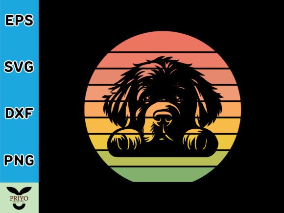Review: Newfoundland Dog Peeking Sunset Vintage Graphics