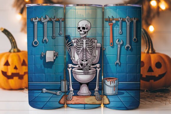 Skeleton Plumber Tumbler Graphics for Local Branding