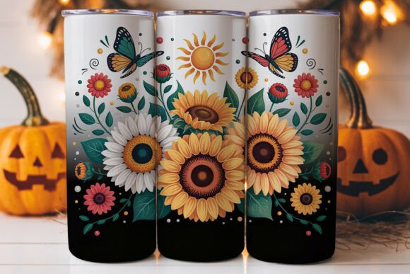 Sunflower Boho Tumbler Wrap: A Versatile Graphics Asset