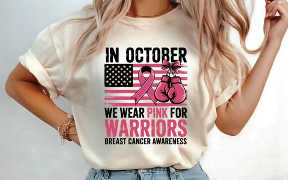 USA Flag Breast Cancer Awareness PNG for T-Shirt Designs