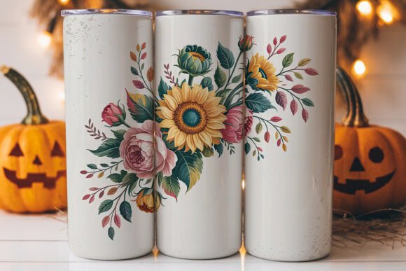 Vintage Sunflower Floral 20oz Tumbler